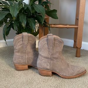Tecovas the Lucy suede grey ankle cowboy boots